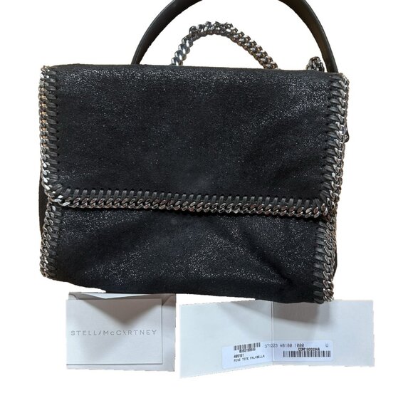 Stella McCartney Authentic Falabella Flap Closure Shoulder Bag Vegan Black